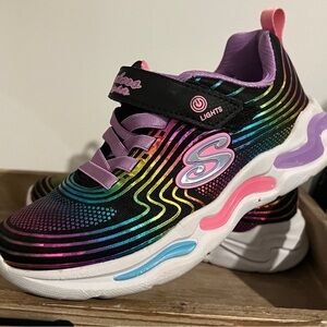 Skechers Kids' Black and Rainbow Sneakers